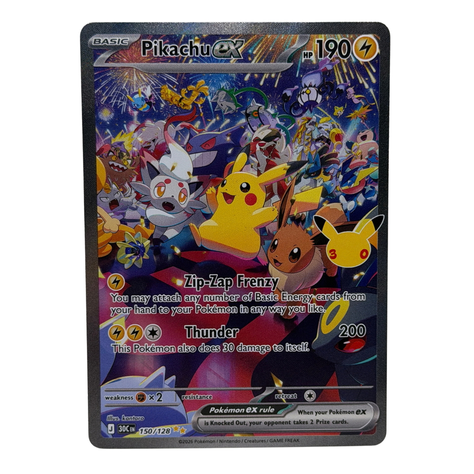 Pokemon TCG: Night Pikachu Ex 150/128 SIR 30th Anniversary Holo NM
