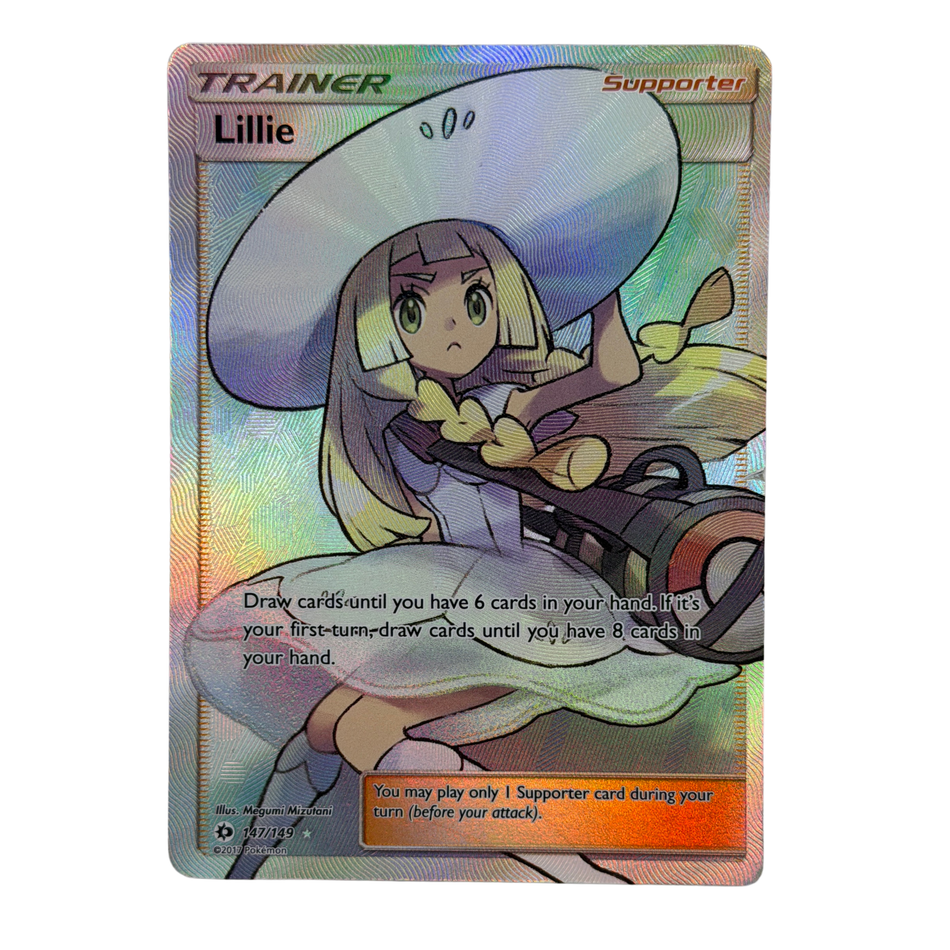 Pokemon TCG: Lillie 147/149 Sun & Moon Base Set Full Art Trainer HP (Small Rip)