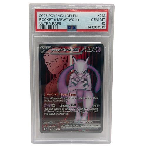 Pokémon TCG: DRI EN Rockets Mewtwo ex Ultra Rare PSA 10