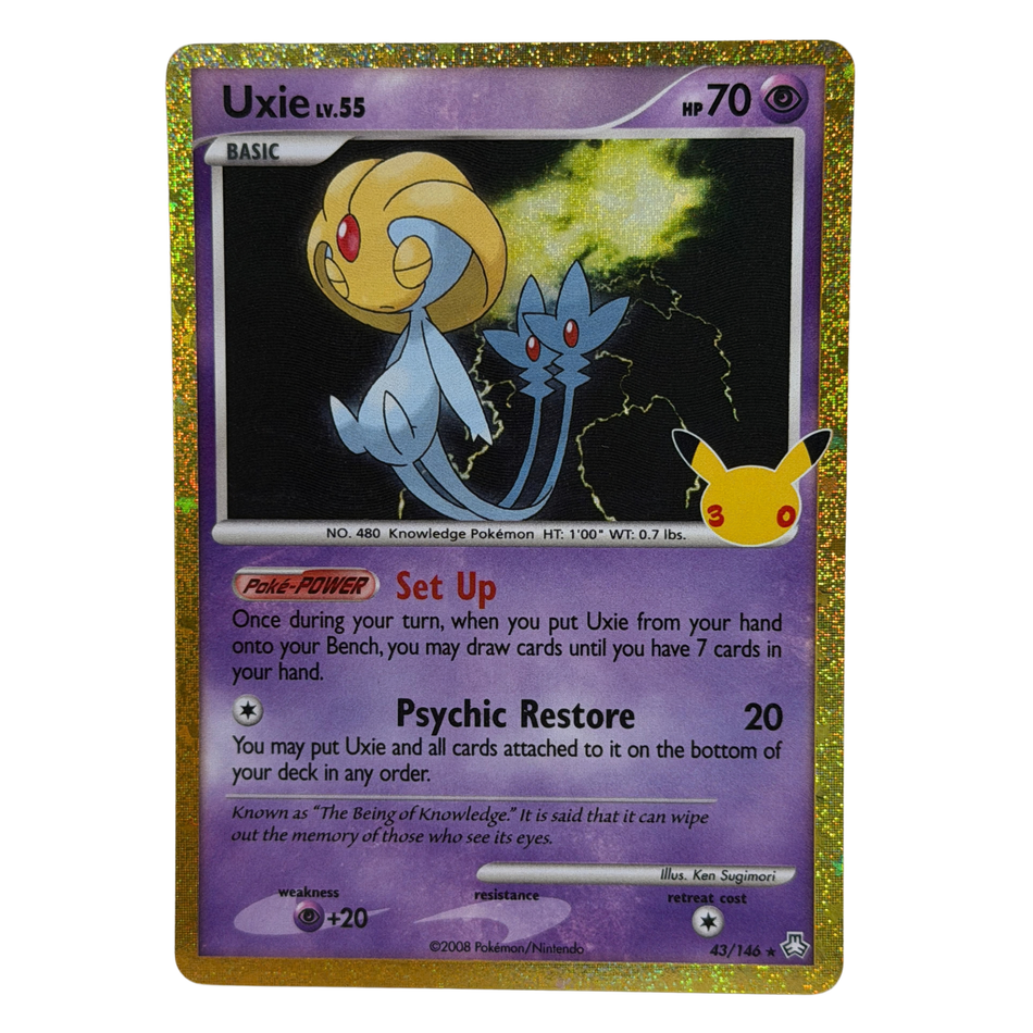 Pokemon TCG: Uxie 43/146 Holo ME: 30th Celebration Classic Collection NM