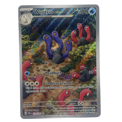 Pokemon TCG: Wugtrio 224/091 Rare Holo Paldean Fates Card NM