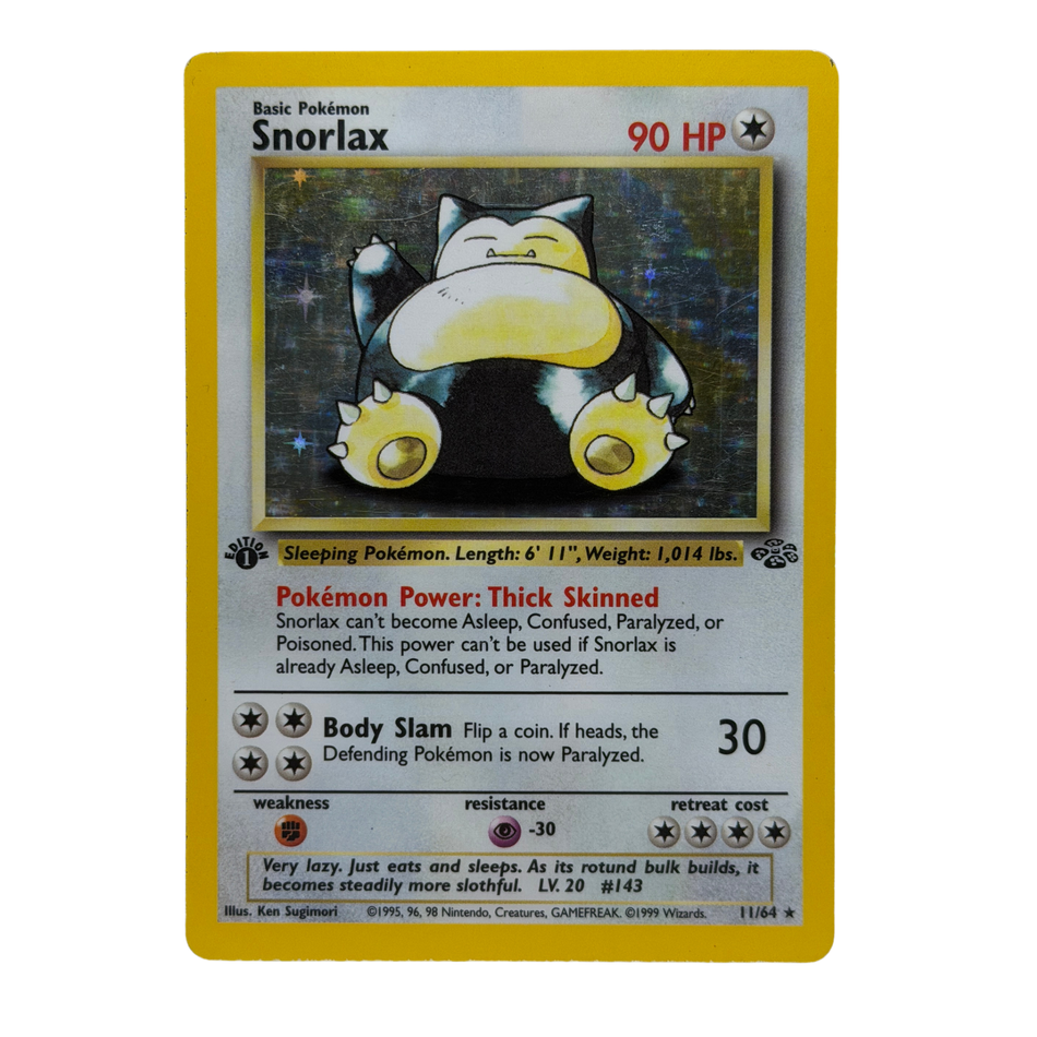 Pokemon TCG: Snorlax 1st Edition 11/64 Holo Jungle 1999 WOTC LP