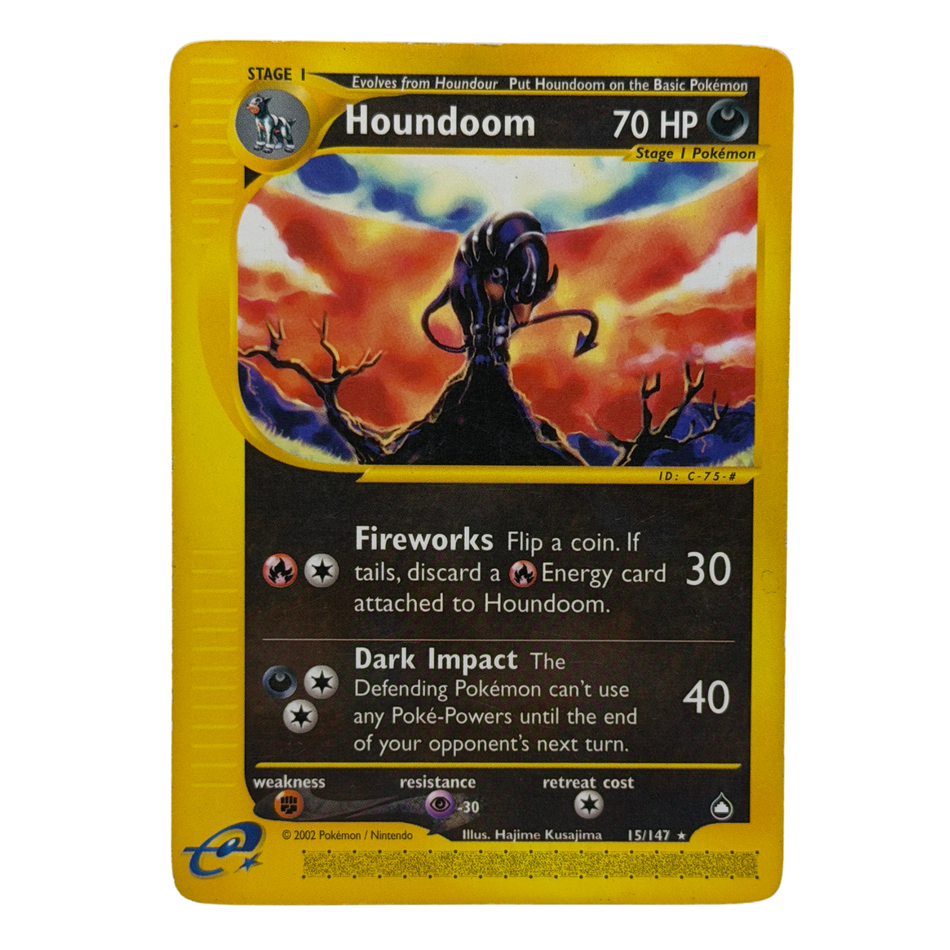 Pokémon TCG: Houndoom 15/147 2003 Aquapolis Non-Holo MP