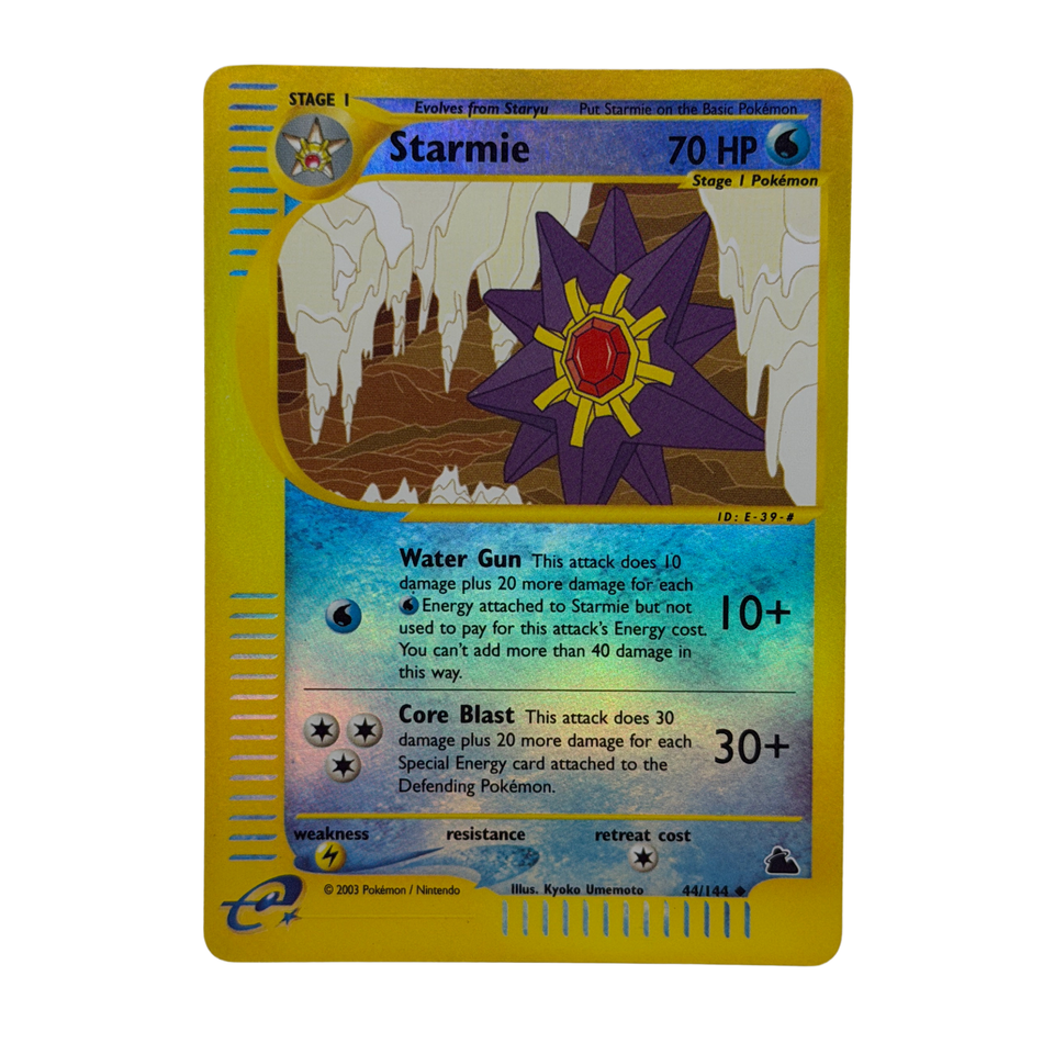 Pokémon TCG: Starmie 44/144 2003 Skyridge Reverse Holofoil MP