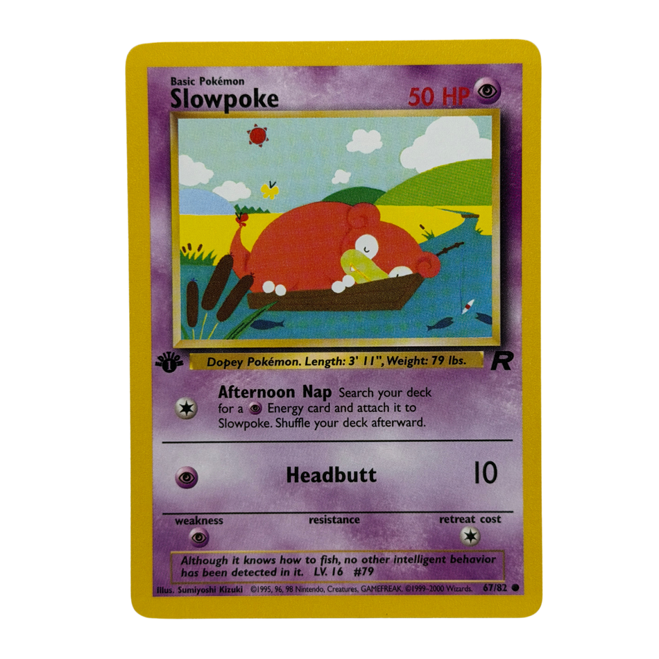 Pokemon TCG: Slowpoke 67/82 Common 1st Edition Team Rocket LP/NM