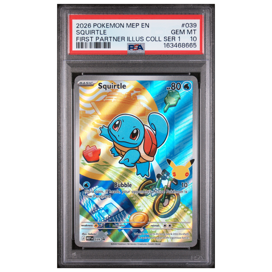 2026 POKEMON FIRST PARTNER ILLUSTRATION COLLECTION PROMO #039 SQUIRTLE PSA 10
