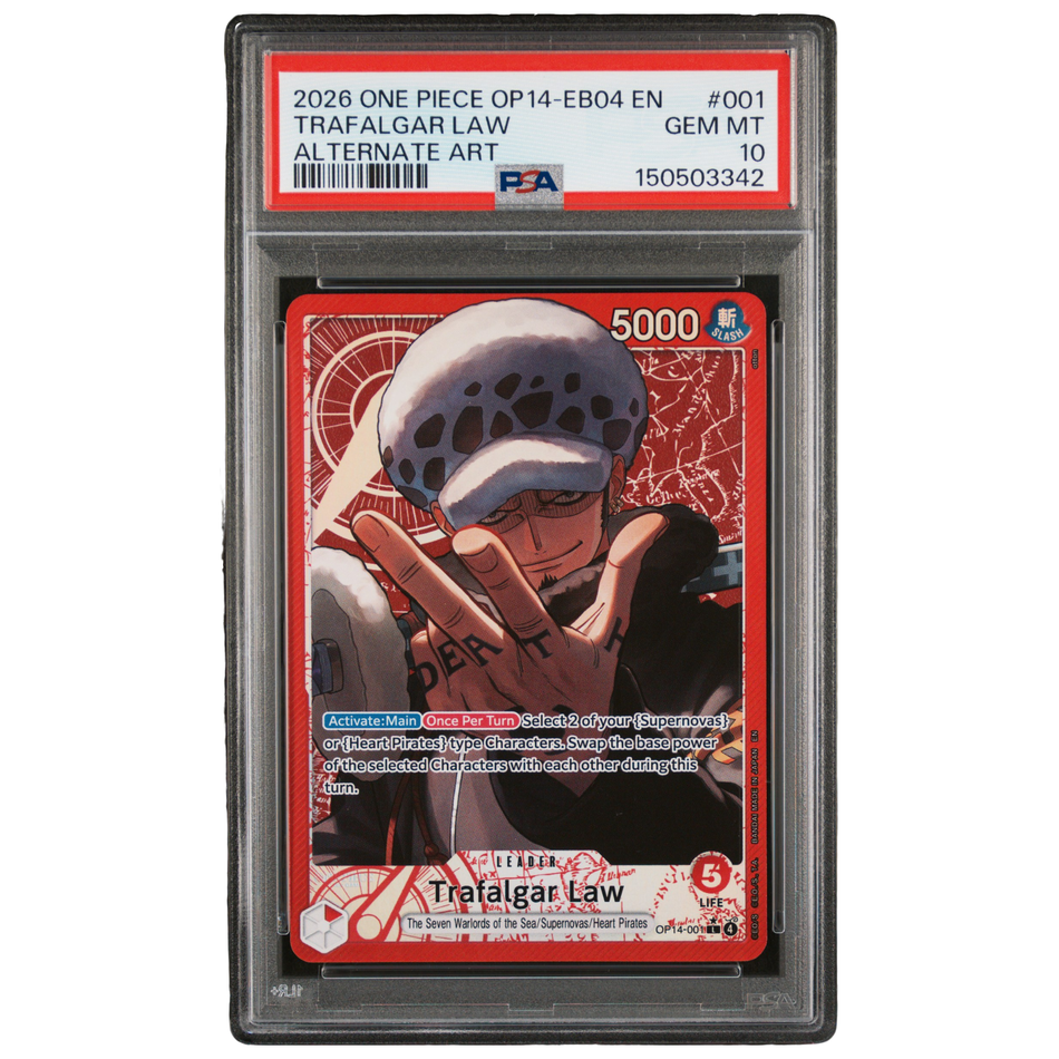 2026 One Piece OP14-EB04 En #001 Trafalgar Law Alternate Art PSA 10