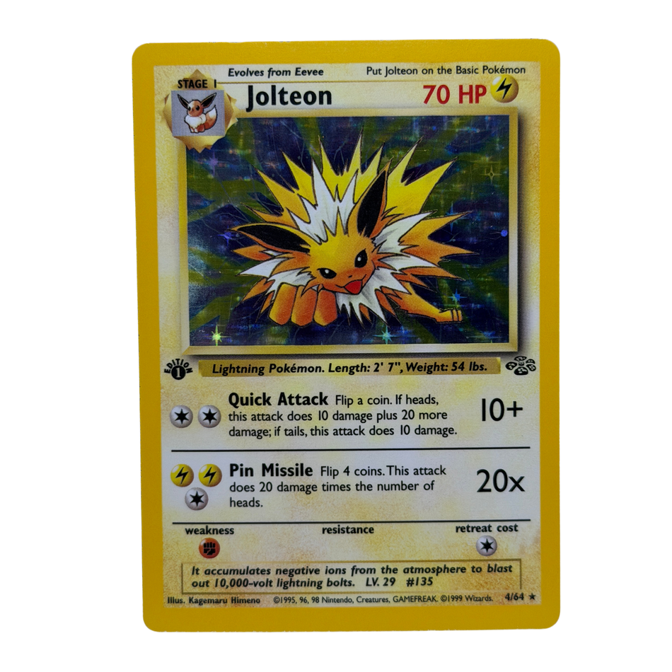 Pokemon TCG: Jolteon 4/64 1st Edition Holo Rare Jungle NM