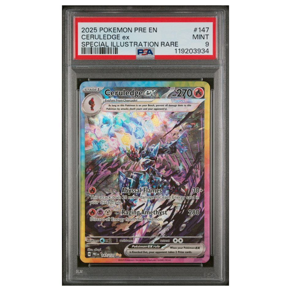 Pokemon TCG: 2025 Ceruledge ex 147/131 SIR Prismatic Evolutions PSA 9