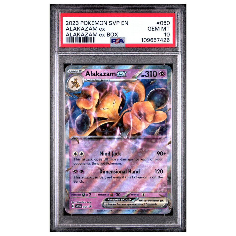 Pokemon TCG: Alakazam EX Scarlet & Violet 050 Black Star Promo Card PSA 10