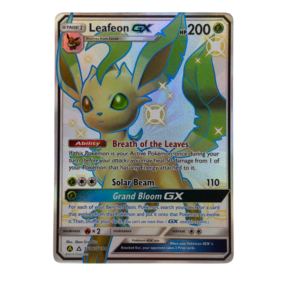 Pokemon TCG: Leafeon GX SV46/SV94 Hidden Fates: Shiny Vault Holo NM