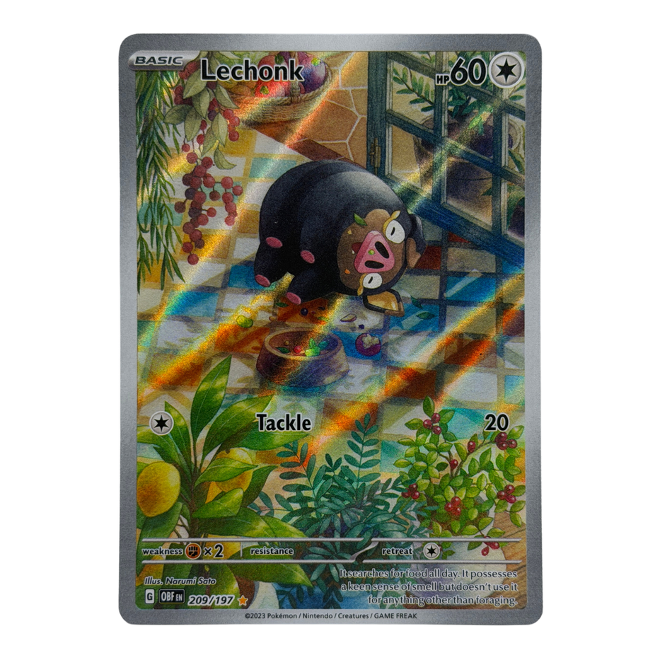 Pokemon TCG: Lechonk 209/197 Illustration Rare Obsidian Flames Holo NM