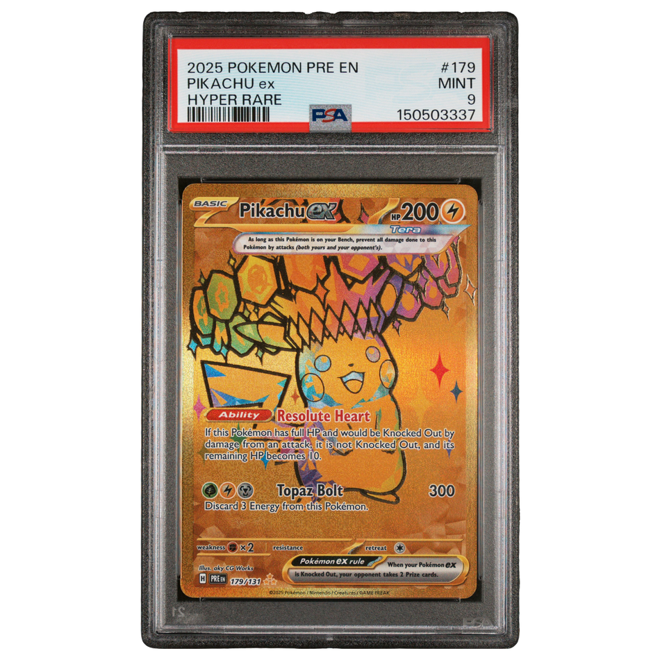 Pokemon TCG: Pikachu ex 179/131 Sv: Prismatic Evolutions Holo PSA 9