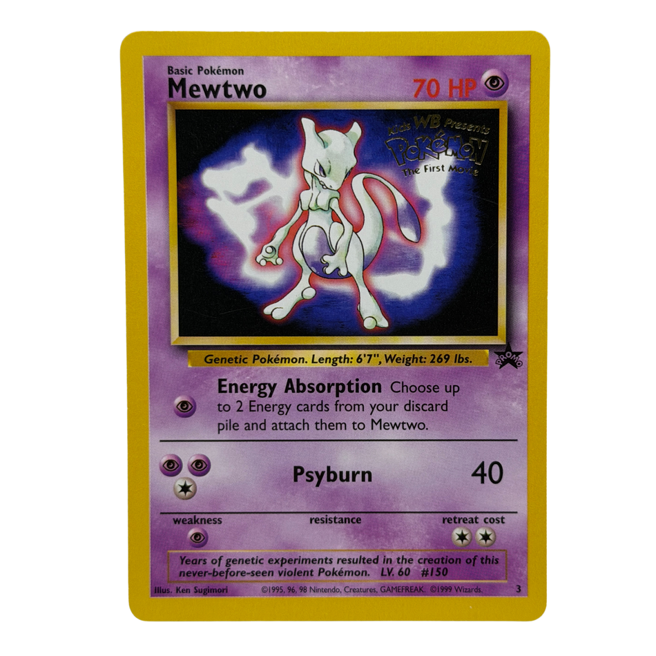 Pokemon TCG: Mewtwo Black Star Promo 3 WOTC 1999 ‘The First Movie’ Stamp LP/NM
