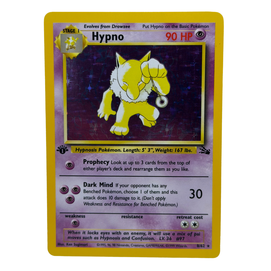 Pokémon TCG: Hypno 8/62 1st Edition Holo LP