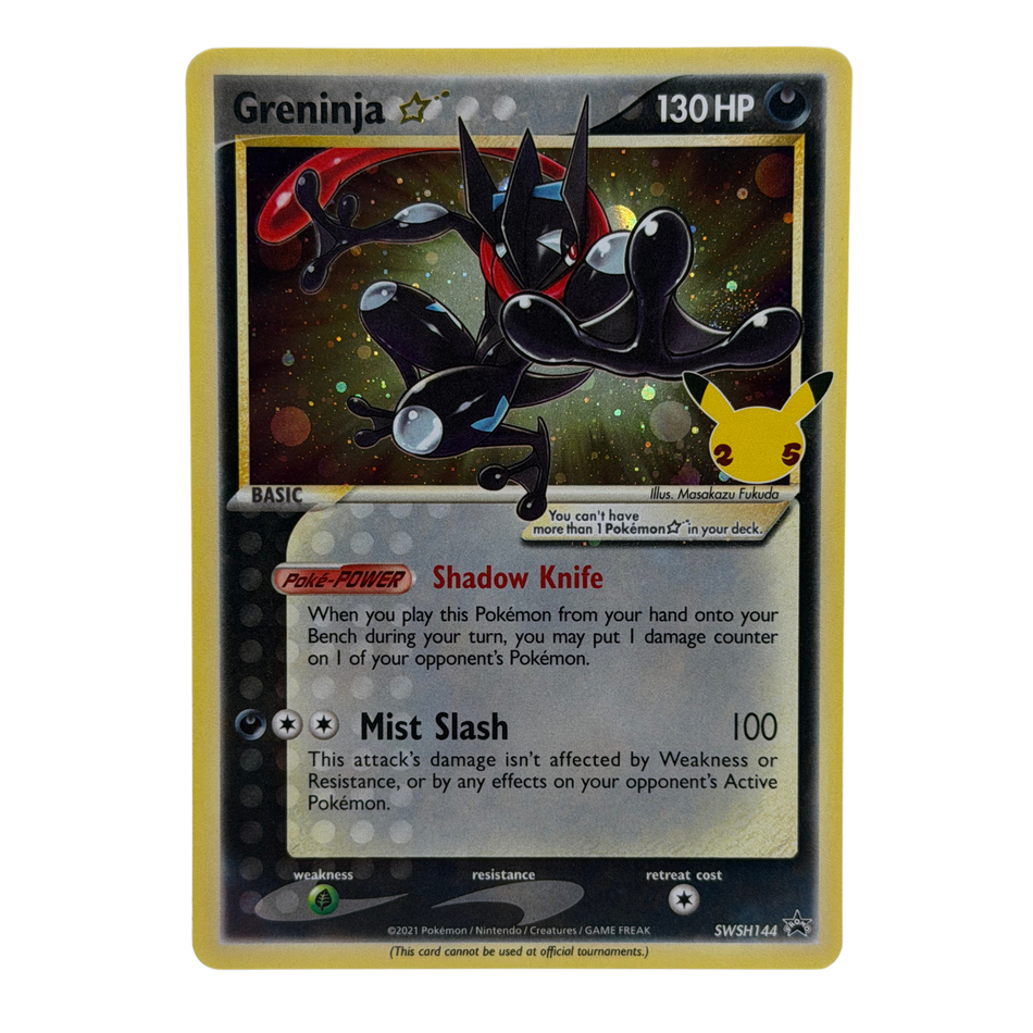 Pokémon TCG Greninja Gold Star SWSH144 25th Celebrations Promo Card NM