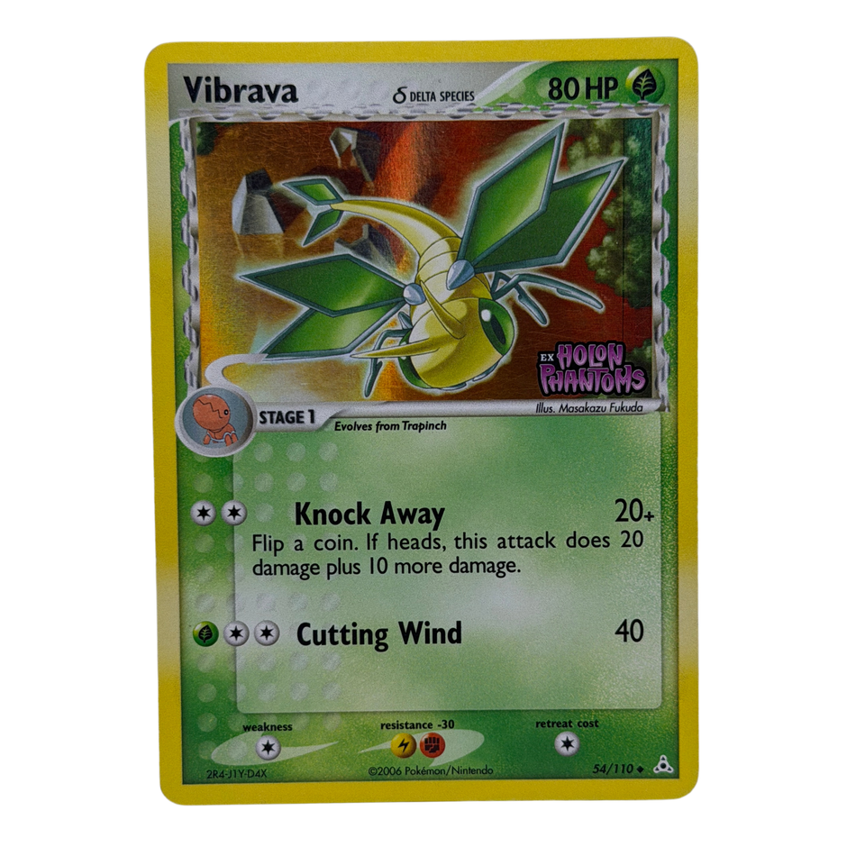 Pokémon TCG: Vibrava 54/110 EX Holon Phantoms Stamped LP