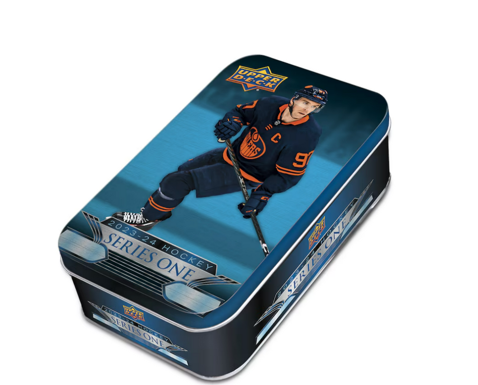 2023-24 Upper Deck Series 1 Hockey Factory Sealed Retail Tin