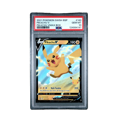 Pokémon TCG: 2021 Pikachu V SWSH BSP VMAX Box #143 PSA 10