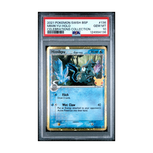Pokémon TCG: 2021 SWSH BSP Mimkyu Holo Celebrations PSA 10